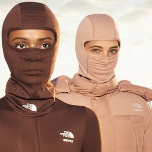 Skims x The North Face Dotknit Balaclava Face Mask Hat NWOT Ochre
